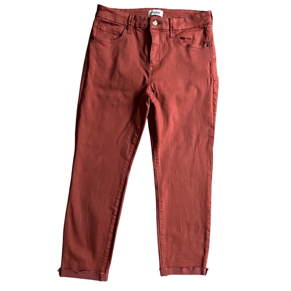 Pistola Rust Red High Rise Raw Hem Skinny Jeans Size 30 Q6175FTN-RERP